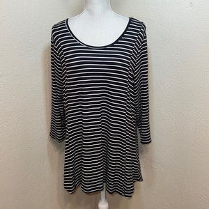 Maurice’s + Striped 3/4 Sleeve Shirt With Flaring Sides